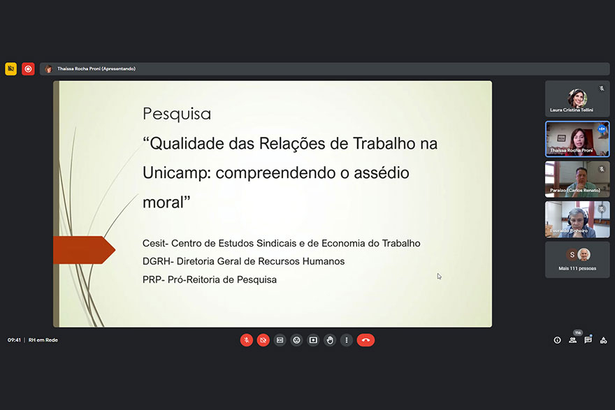 Apresentação da pesquisa sobre a qualidade das relações de trabalho na Unicamp