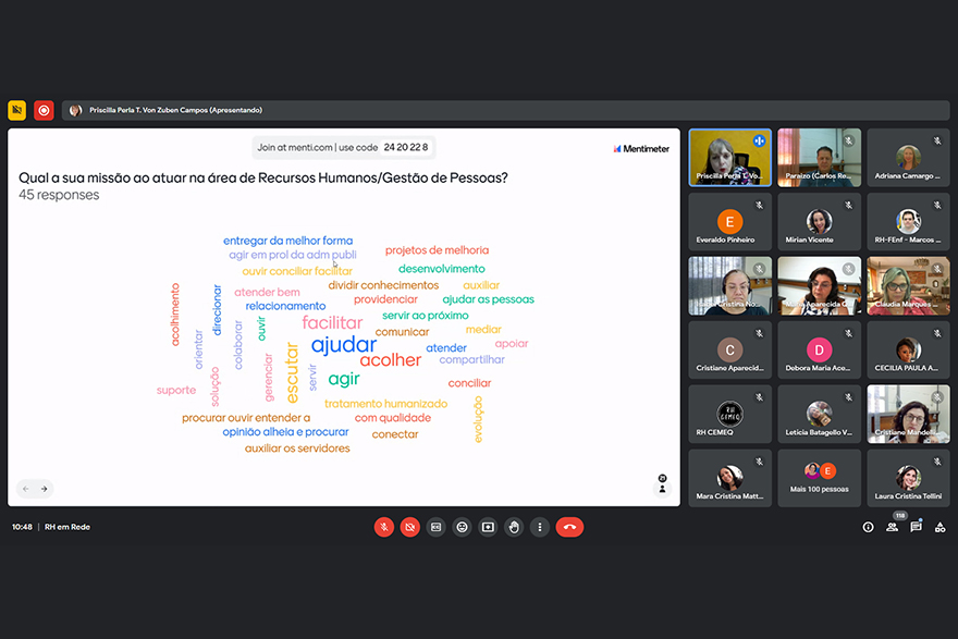 Atividade interativa mostrou as respostas dos participantes sobre sua missão em atuar na área de gestão de pessoas