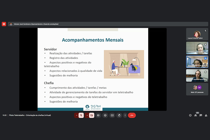 Detalhes sobre os acompanhamentos mensais dos servidores participantes