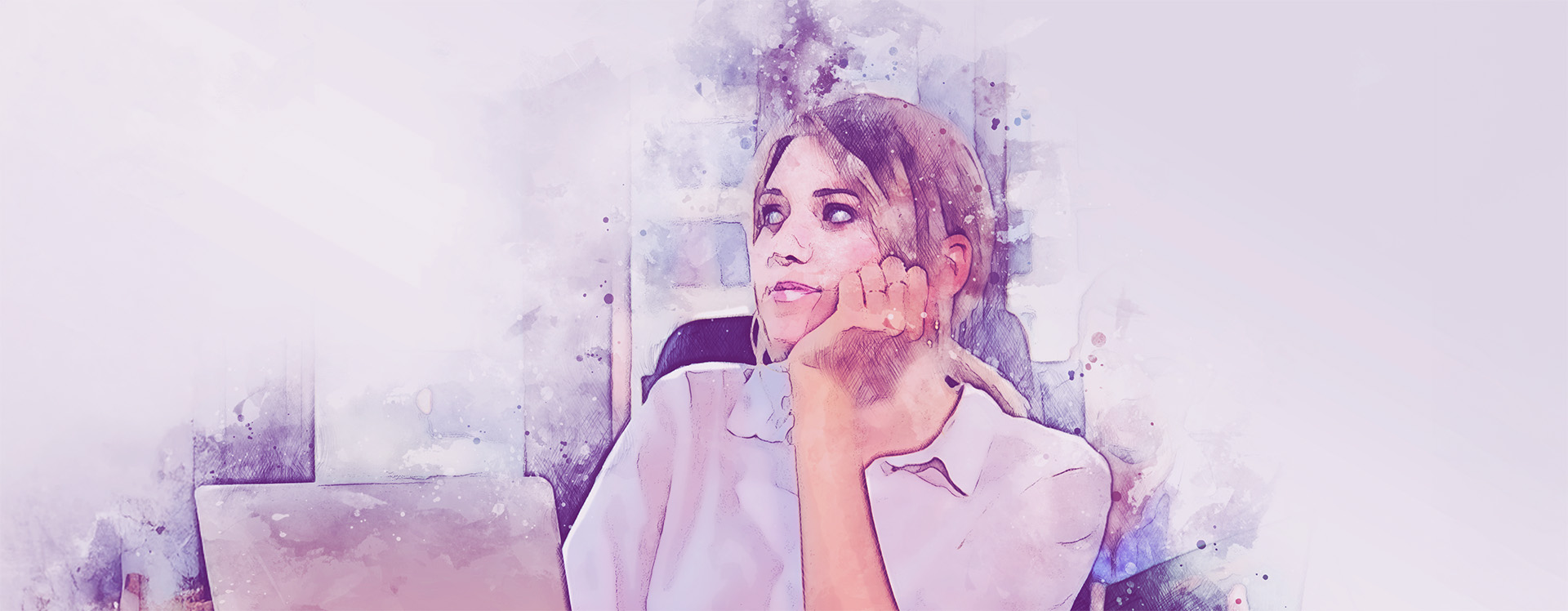 Ilustração de mulher em sua mesa de trabalho