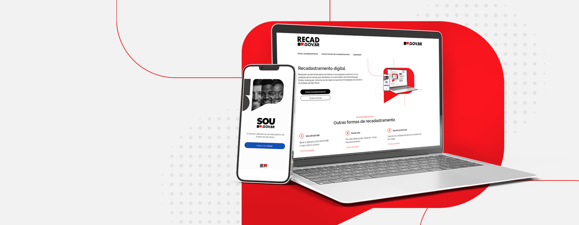 Celular e notebook acessando o sou.gov.sp.br